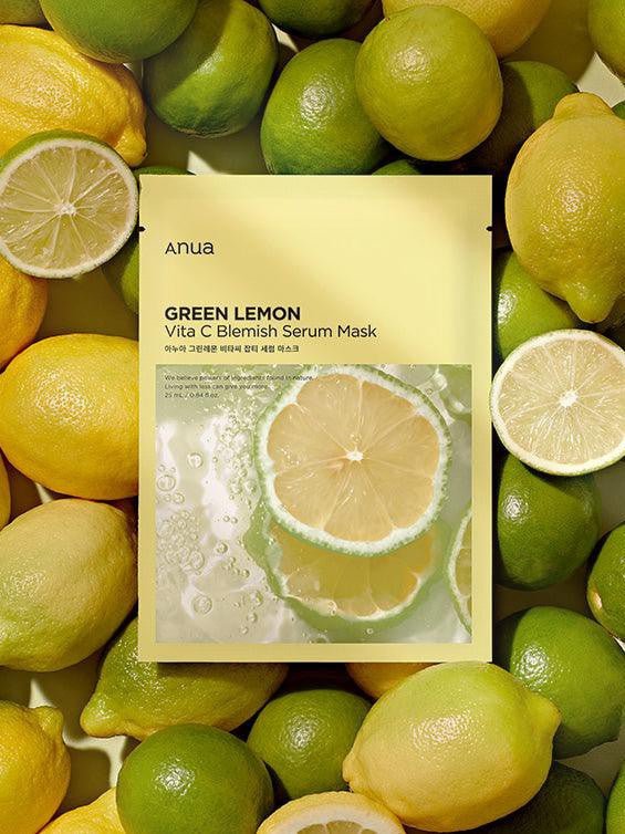 Anua Green Lemon Vita C Blemish Serum Sheet Mask أنوا الأخضر الليمون فيتا C قناع ورقة مصل العيوب - Princess Cosmetics Qatar