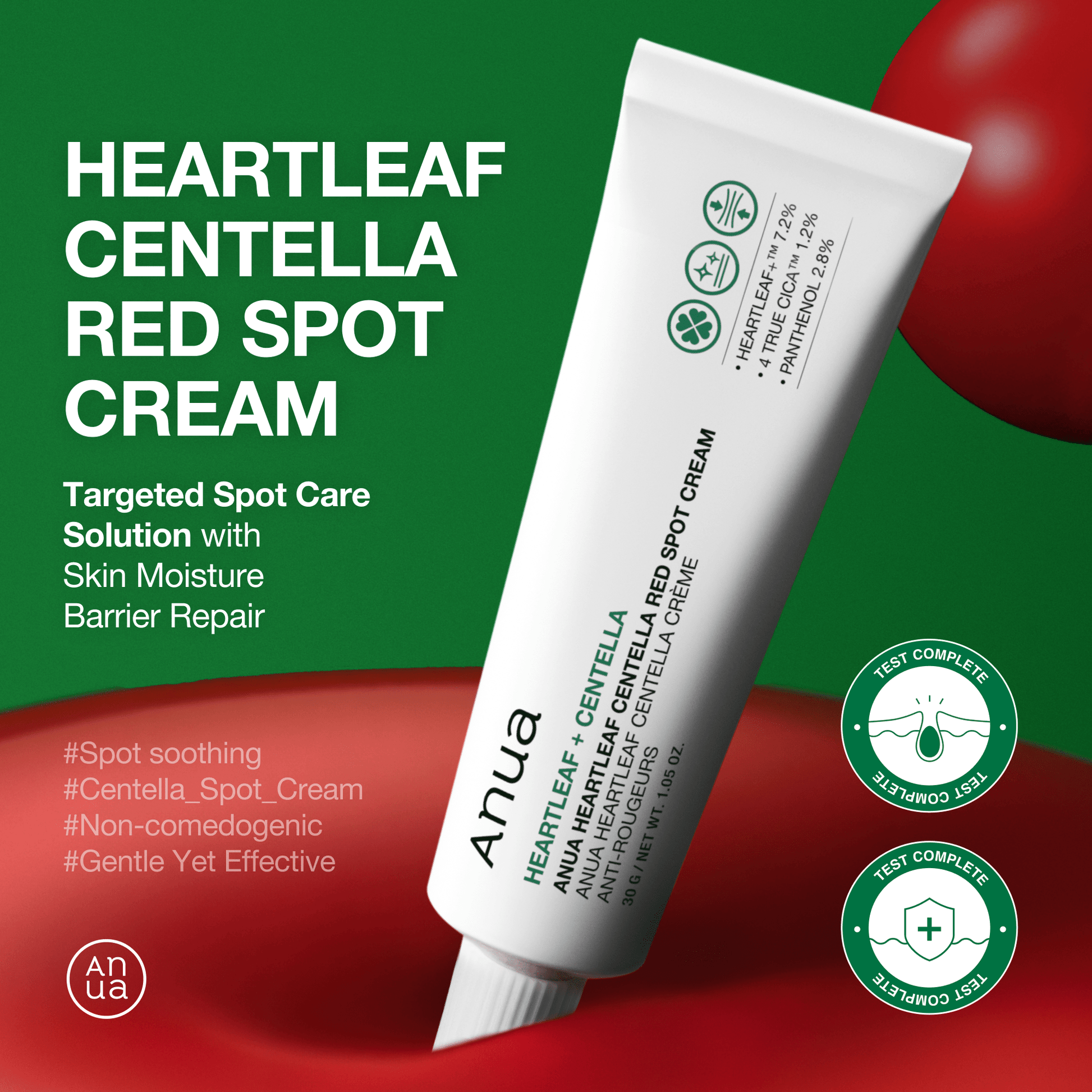 Anua Heartleaf Centella Red Spot Cream 30ml كريم أنوا هارتليف سنتيلا للبقع الحمراء - Princess Cosmetics Qatar