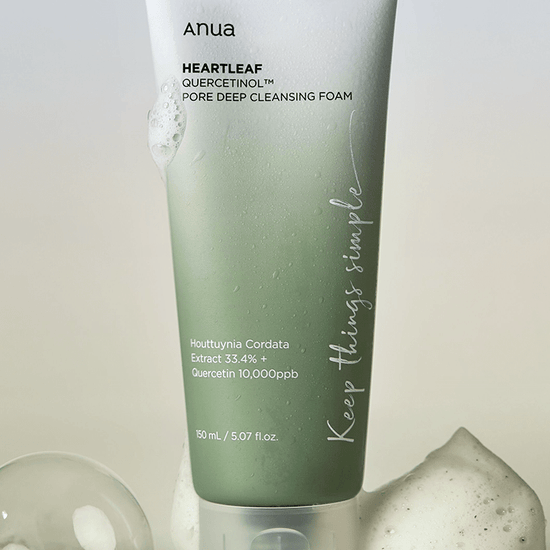 Anua Heartleaf Quercetinol Pore Cleansing Foam 150ml أنوا هارتليف كيرسيتينول رغوة تطهير المسام - Princess Cosmetics Qatar