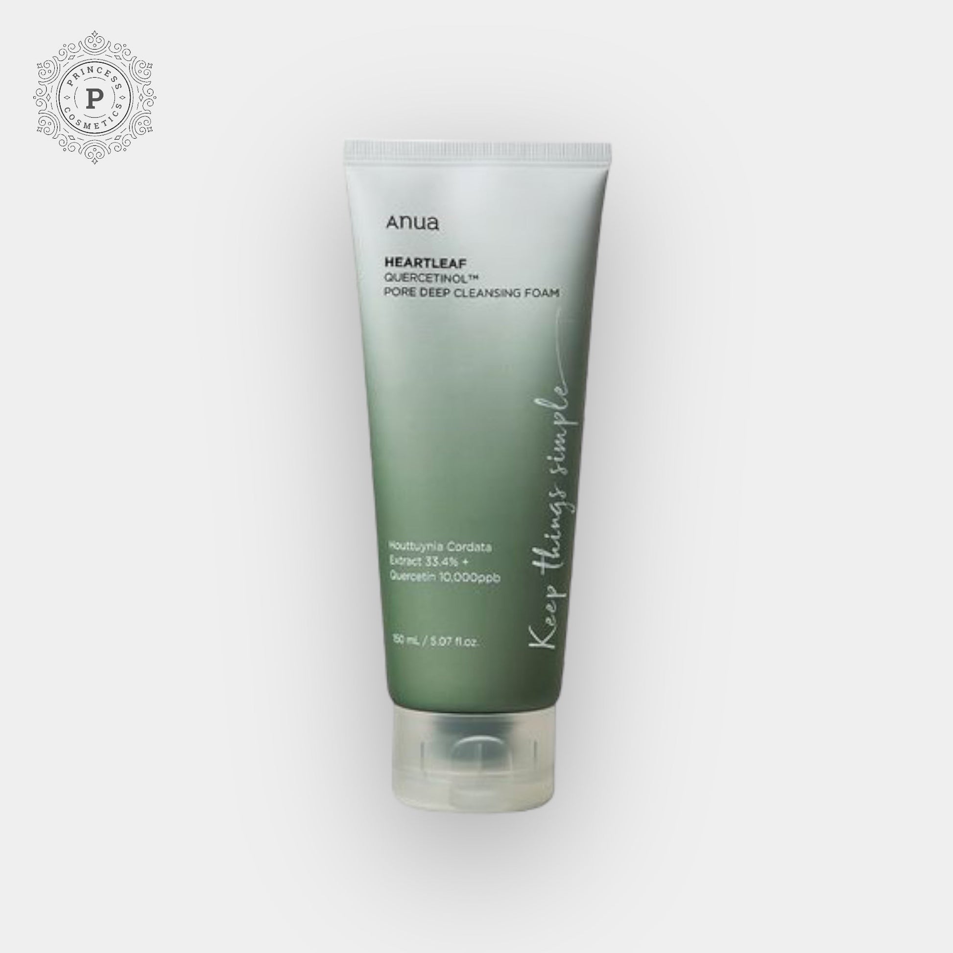 Anua Heartleaf Quercetinol Pore Cleansing Foam 150ml أنوا هارتليف كيرسيتينول رغوة تطهير المسام - Princess Cosmetics Qatar