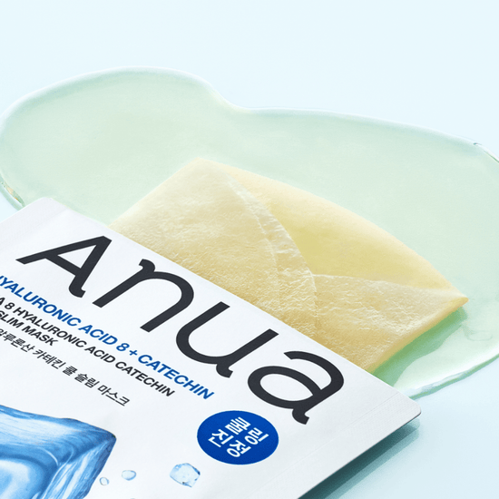 Anua Hyaluronic Acid 8 Catechin Cool Slim Mask (1 Sheet) قناع أنوا هيالورونيك أسيد 8 كاتشين كول سليم - Princess Cosmetics Qatar