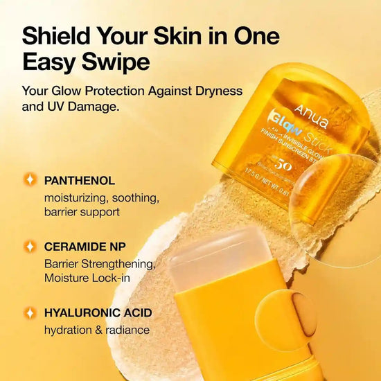 Anua Invisible Glow Finish Sunscreen Stick 18g عصا واقي الشمس أنوا بلمسة نهائية متوهجة غير مرئية - Princess Cosmetics Qatar