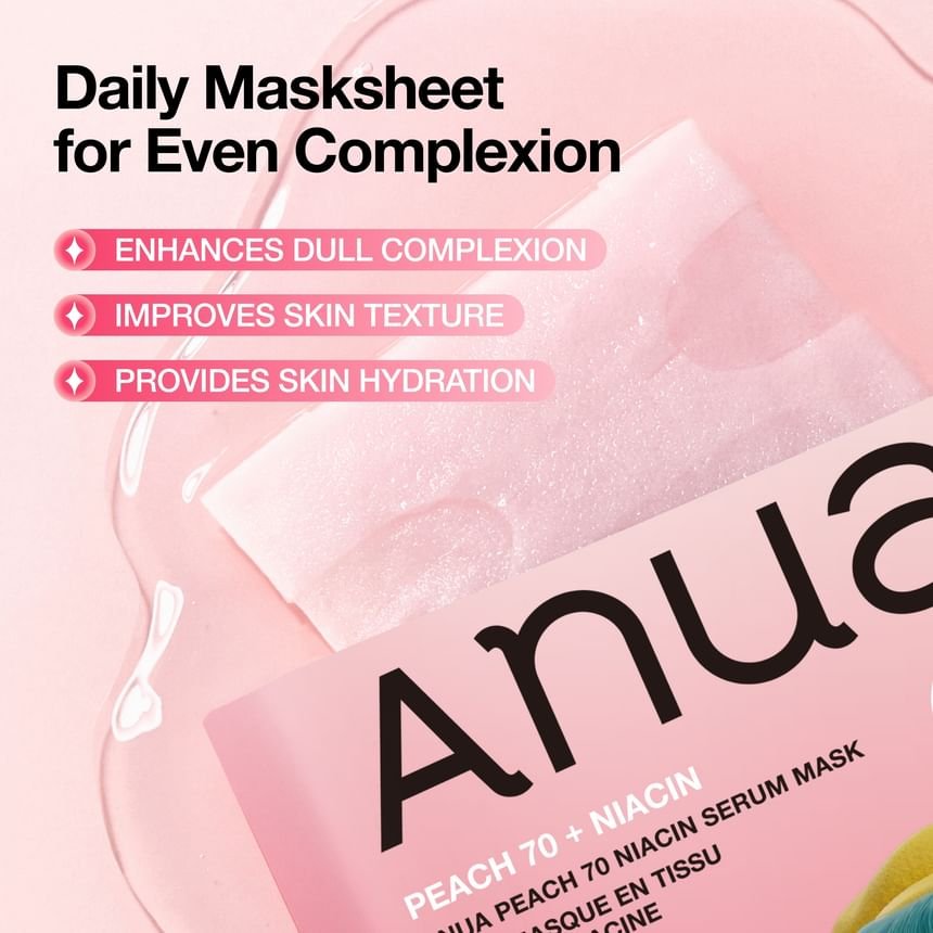 Anua KPOP Demon Hunter Peach 70 Niacin Serum Face Mask (1 Sheet) أنوا كيبوب ديمون هانتر بيتش 70 نياسين قناع الوجه - Princess Cosmetics Qatar
