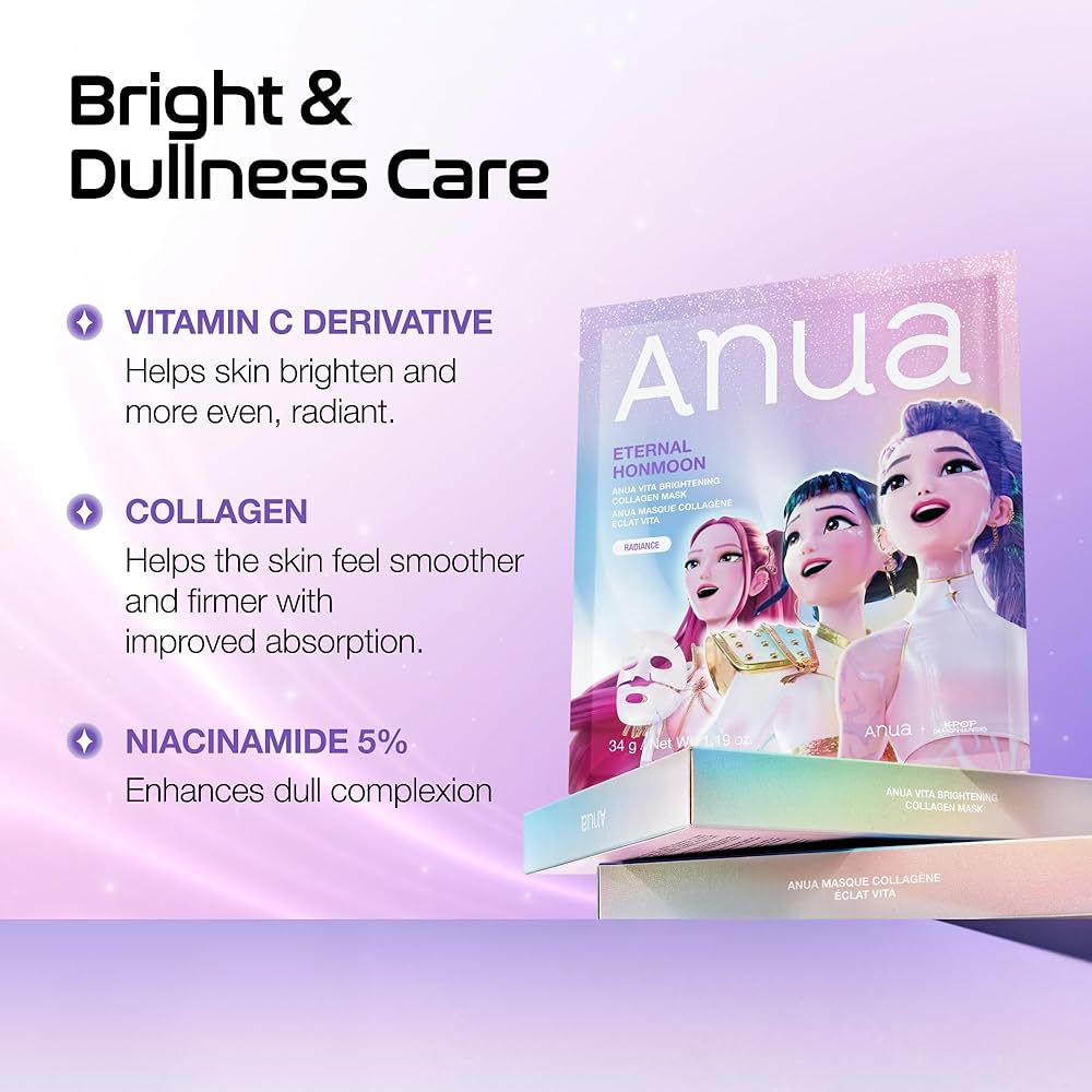 Anua KPOP Demon Hunter Vita Brightening Collagen Mask (1 Sheet) قناع الكولاجين لتفتيح البشرة من أنوا كيبوب ديمون هانتر فيتا - Princess Cosmetics Qatar