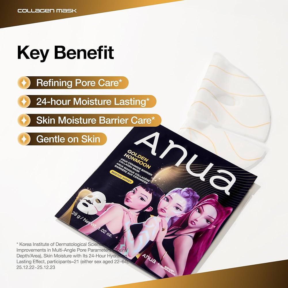 Anua KPOP Demon Hunters Ceramide Barrier Collagen Mask (1 Sheet) قناع الكولاجين الحاجز السيراميدي من أنوا، صائدو الشياطين، الكيبوب - Princess Cosmetics Qatar