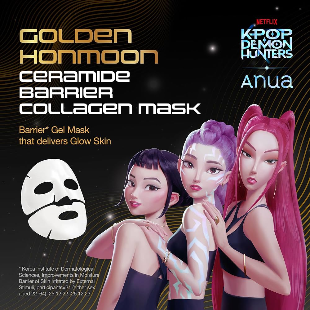 Anua KPOP Demon Hunters Ceramide Barrier Collagen Mask (1 Sheet) قناع الكولاجين الحاجز السيراميدي من أنوا، صائدو الشياطين، الكيبوب - Princess Cosmetics Qatar