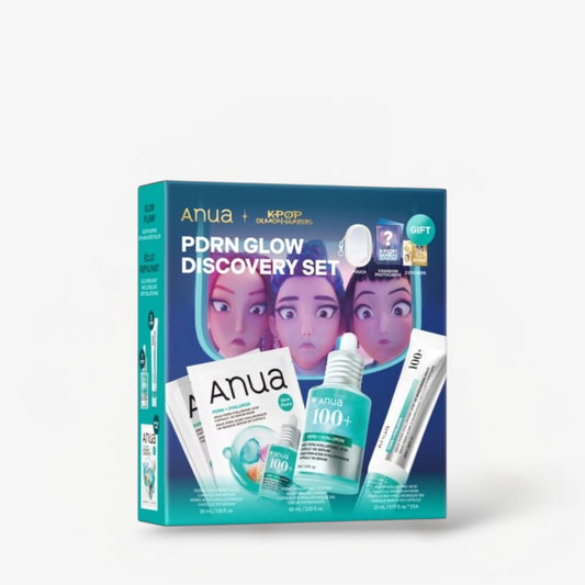 Anua Kpop Demon Hunters PDRN Glow Discovery Set مجموعة أنوا كيبوب ديمون هانترز بي دي آر إن جلو ديسكفري - Princess Cosmetics Qatar