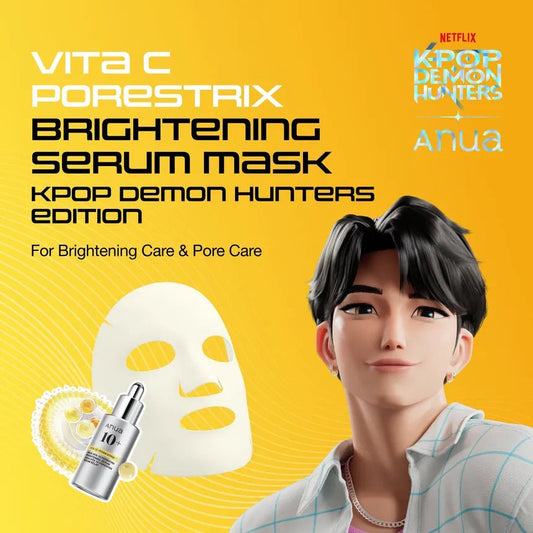 Anua Kpop Demon Hunters Vita C Porestrix Brightening Serum Mask (1 Sheet) قناع سيروم تفتيح المسام كيبوب صائدو الشياطين فيتامين سي بورستريكس - Princess Cosmetics Qatar