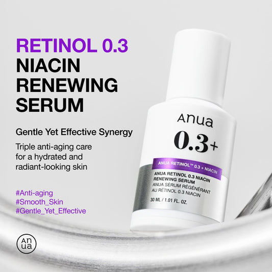 Anua Nano Retinol 0.3% + Niacin Renewing Serum 30ml أنوا نانو ريتينول 0.3٪ + سيروم تجديد النياسين - Princess Cosmetics Qatar