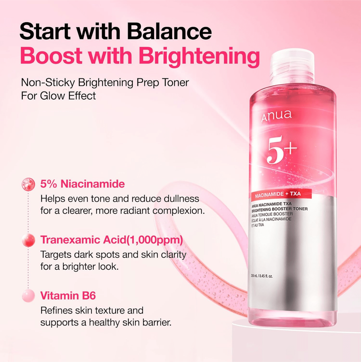 Anua Niacinamide TXA Brightening Booster Toner تونر أنوا نياسيناميد TXA المعزز للتفتيح - Princess Cosmetics Qatar