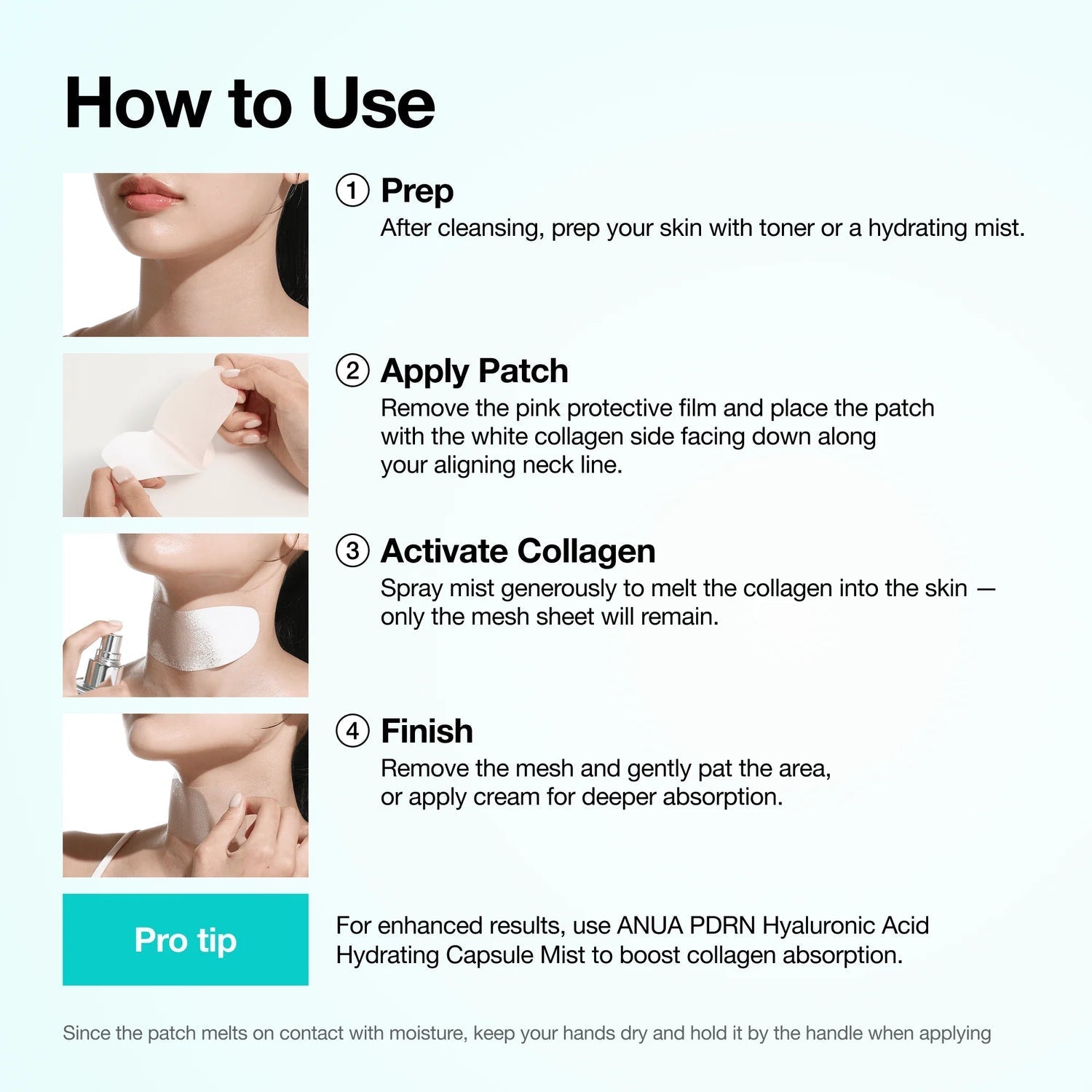 Anua PDRN Collagen Melting Patch For Neck (4 Patches) لصقة أنوا بي دي آر إن الكولاجينية المذابة للرقبة - Princess Cosmetics Qatar