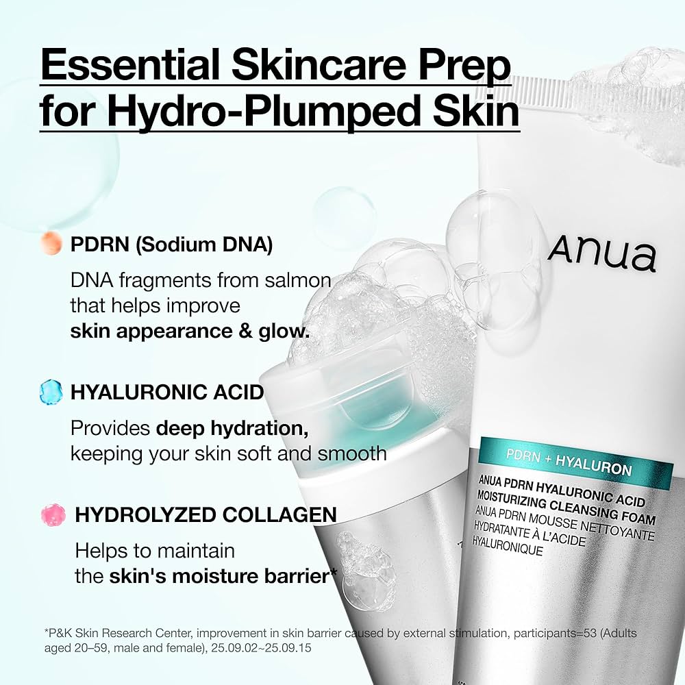 Anua PDRN Hyaluronic Acid Moisturizing Cleansing Foam 150ml غسول رغوي مرطب بحمض الهيالورونيك من أنوا بي دي آر إن - Princess Cosmetics Qatar