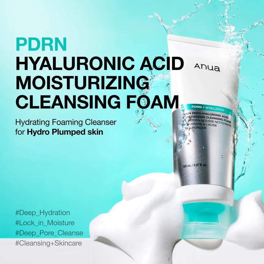 Anua PDRN Hyaluronic Acid Moisturizing Cleansing Foam 150ml غسول رغوي مرطب بحمض الهيالورونيك من أنوا بي دي آر إن - Princess Cosmetics Qatar