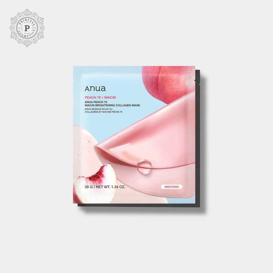 Anua Peach 70 Niacin Brightening Collagen Mask (1 Sheet) قناع أنوا بيش 70 نياسين لتفتيح البشرة والكولاجين - Princess Cosmetics Qatar