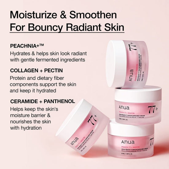 Anua Peach 77 Niacin Enriched Cream 50ml أنوا الخوخ 77 كريم غني بالنياسين - Princess Cosmetics Qatar