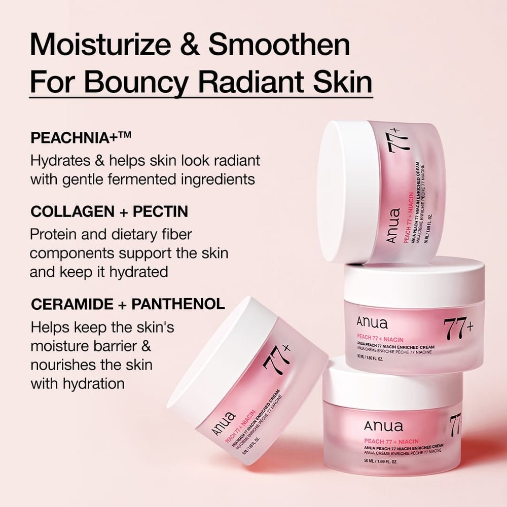 Anua Peach 77 Niacin Enriched Cream 50ml أنوا الخوخ 77 كريم غني بالنياسين - Princess Cosmetics Qatar