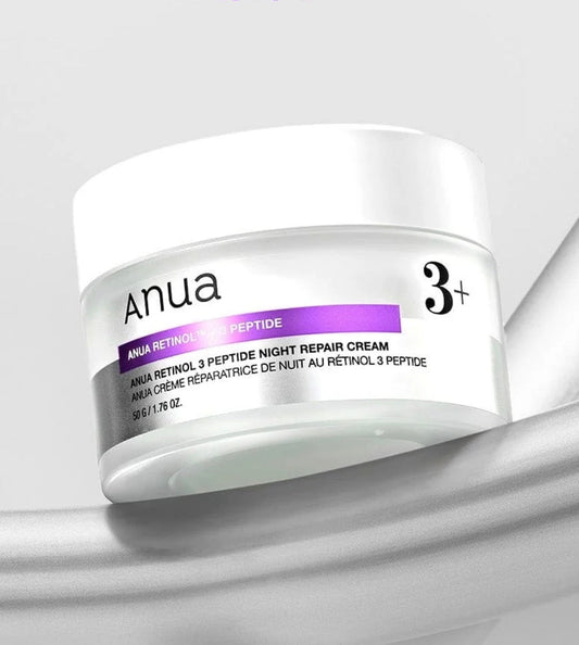 Anua Retinol 3 Peptide Night Repair Cream 50g كريم أنوا ريتينول 3 ببتيد الليلي لإصلاح البشرة - Princess Cosmetics Qatar