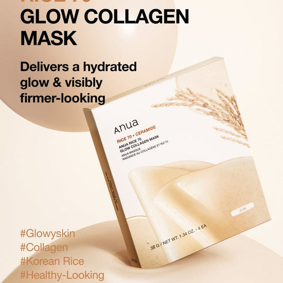 Anua Rice 70 Glow Collagen Mask (1 Sheet) قناع الكولاجين المتوهج من أنوا رايس 70 - Princess Cosmetics Qatar