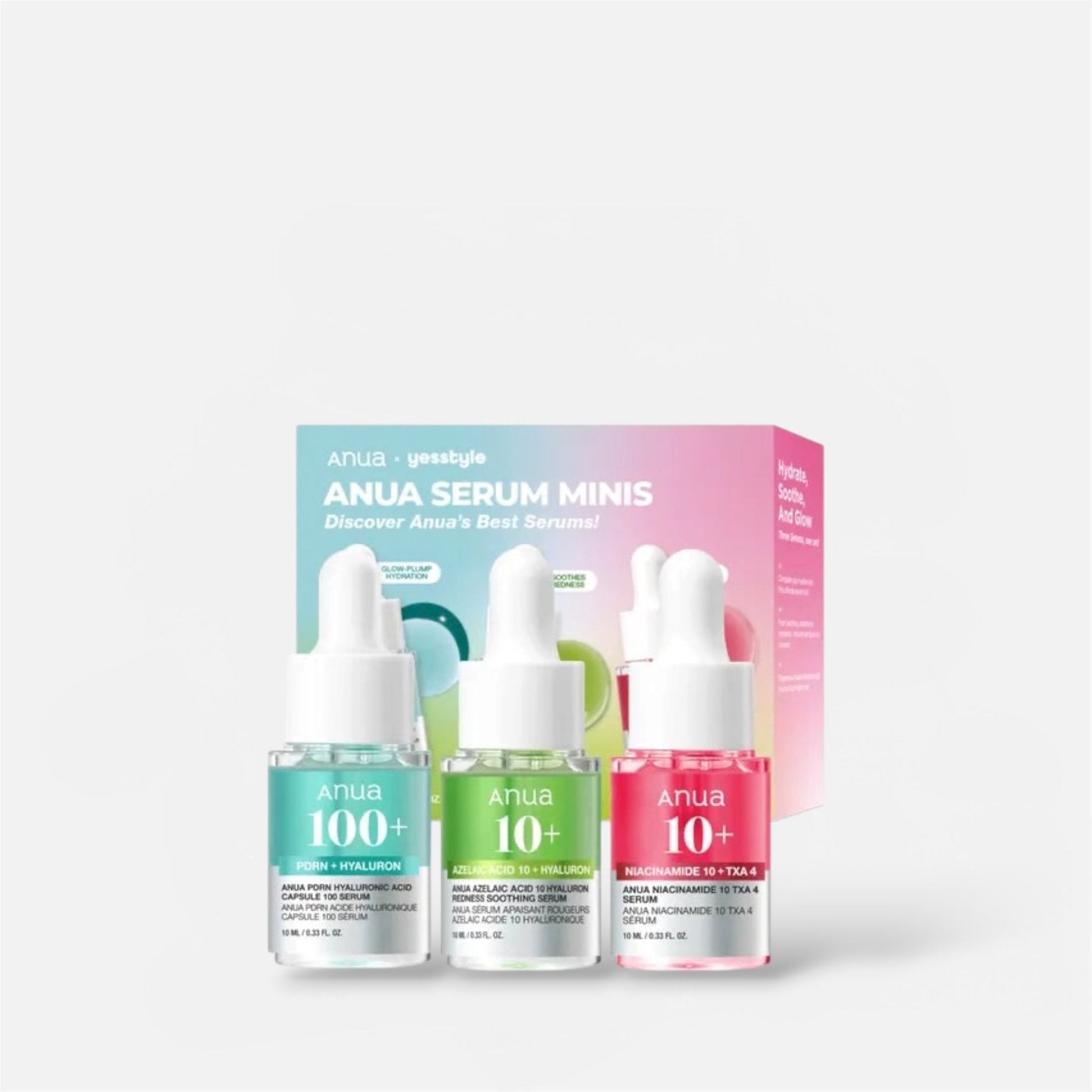 Anua Serum Minis (10ml x 3ea) مجموعة أنوا سيروم مصغرة - Princess Cosmetics Qatar