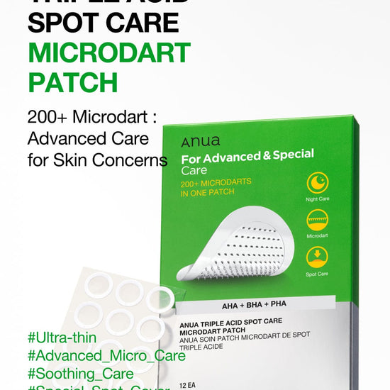Anua Triple Acid Spot Care Microdart Patch (12 Patches) رقعة أنوا تريبل أسيد للعناية بالبقع - Princess Cosmetics Qatar