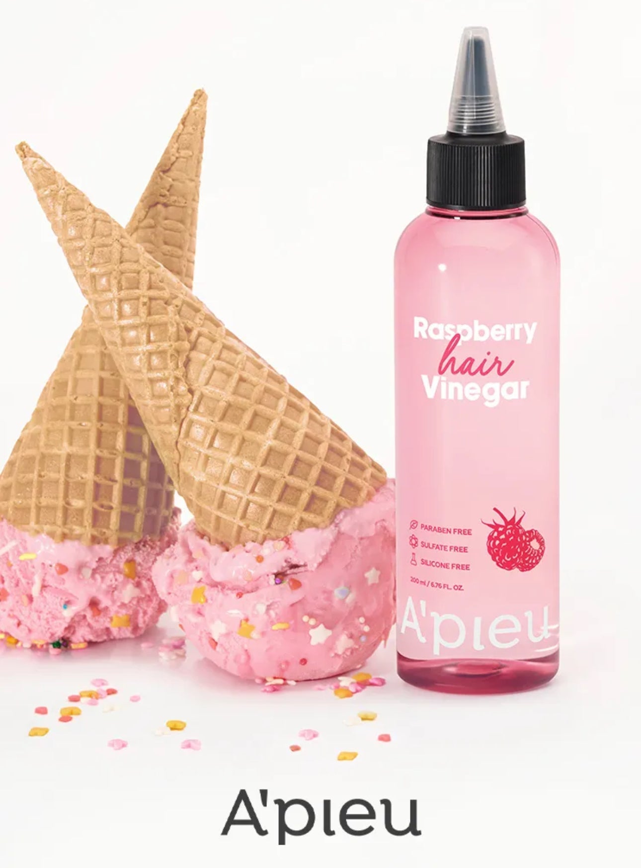 Apieu Raspberry Hair Vinegar 200ml خل الشعر بالتوت من أبيو - Princess Cosmetics Qatar