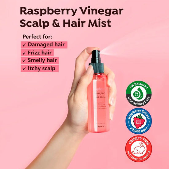 A'pieu Raspberry Vinegar Hair Mist 105ml رذاذ الشعر بخل التوت A'pieu - Princess Cosmetics Qatar