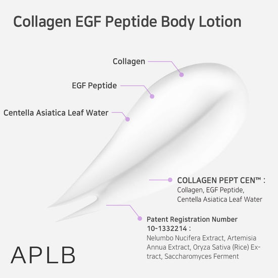 APLB Collagen EGF Peptide Body Lotion 300ml لوشن الجسم APLB بالكولاجين وعامل نمو البشرة والببتيد - Princess Cosmetics Qatar