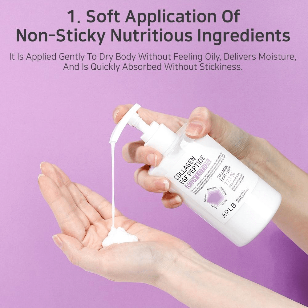 APLB Collagen EGF Peptide Body Lotion 300ml لوشن الجسم APLB بالكولاجين وعامل نمو البشرة والببتيد - Princess Cosmetics Qatar