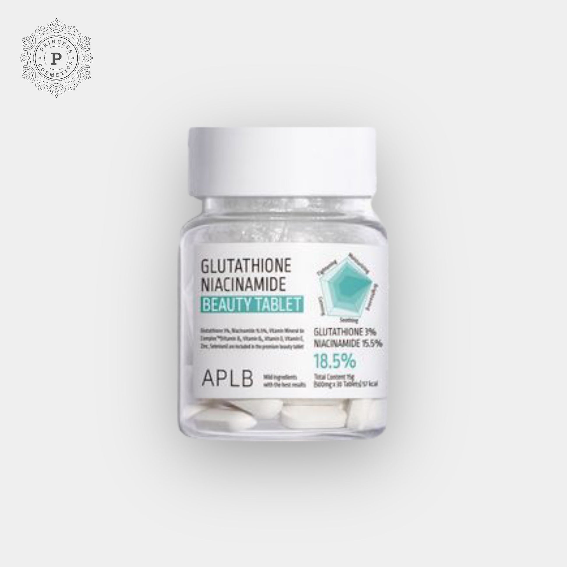 APLB Glutathione Niacinamide Beauty Tablet (500mgx30ea). أ.ب.ل.ب أقراص الجلوتاثيون النياسيناميد - Princess Cosmetics Qatar