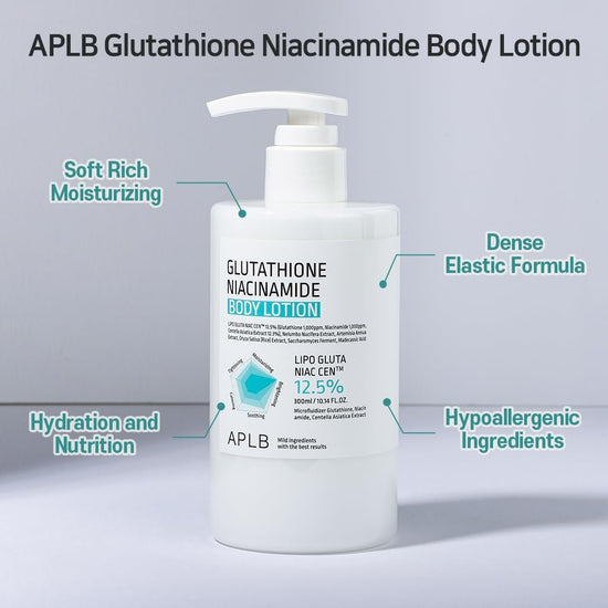 Aplb Glutathione Niacinamide Body Lotion 300ml. أ.ب.ل.ب لوشن الجسم بالجلوتاثيون والنياسيناميد 300 مل - Princess Cosmetics Qatar