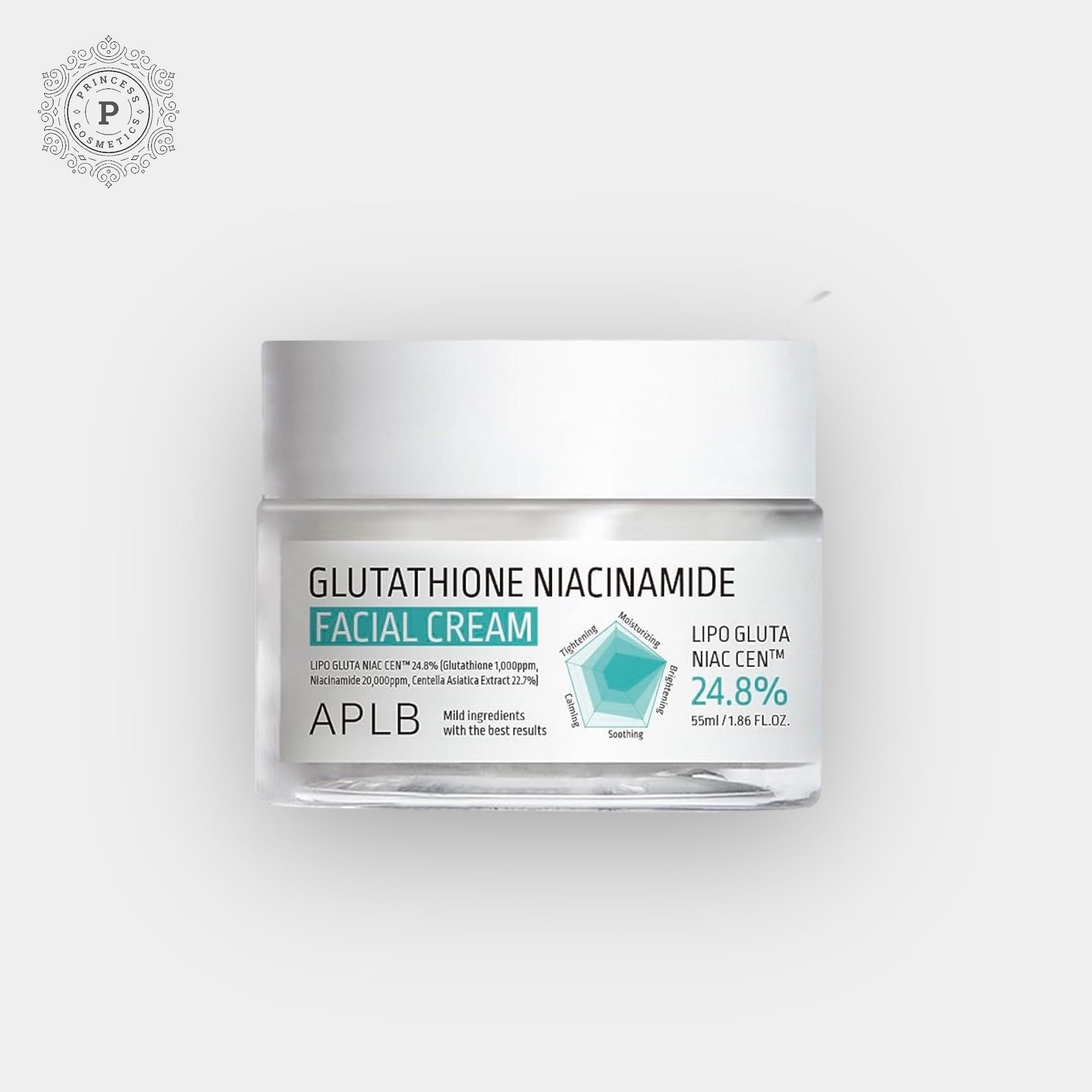 APLB Glutathione Niacinamide Facial Cream 55ml. أ.ب.ل.ب كريم الوجه الجلوتاثيون النياسيناميد 55 مل - Princess Cosmetics Qatar