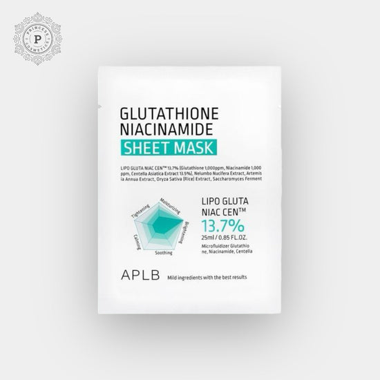 APLB Glutathione Niacinamide Sheet Mask (1 Sheet). أ.ب.ل.ب قناع الجلوتاثيون والنياسيناميد (1 ورقة) - Princess Cosmetics Qatar