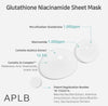 APLB Glutathione Niacinamide Sheet Mask (1 Sheet). أ.ب.ل.ب قناع الجلوتاثيون والنياسيناميد (1 ورقة) - Princess Cosmetics Qatar