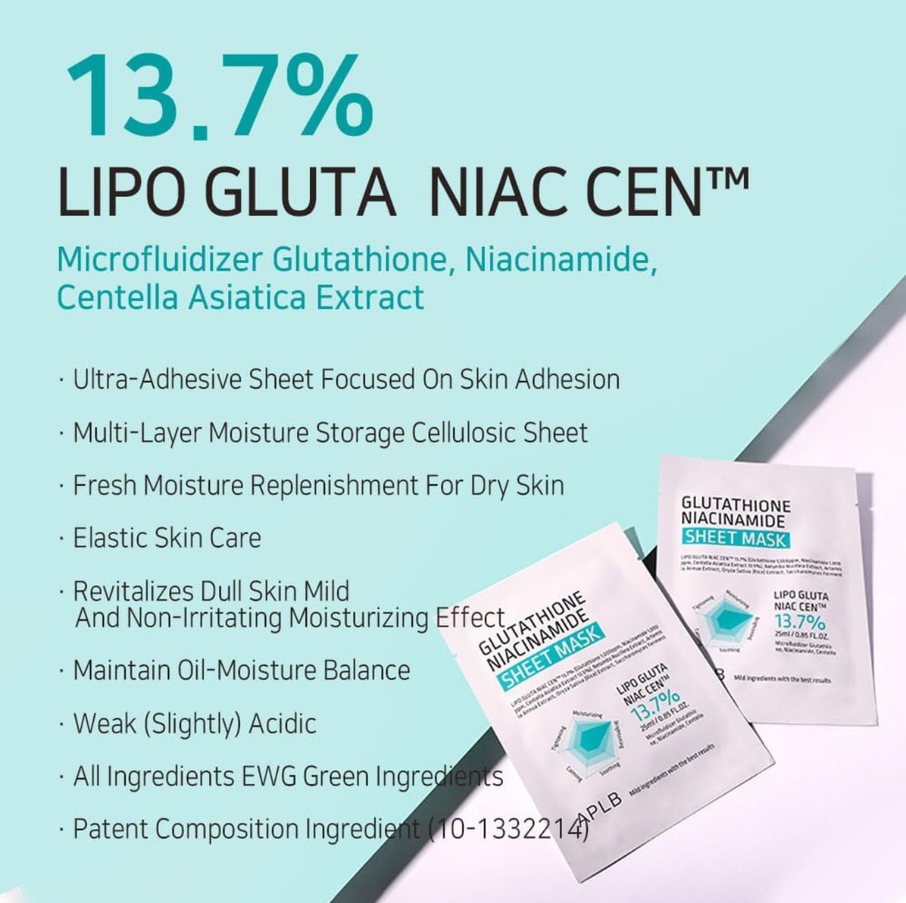 APLB Glutathione Niacinamide Sheet Mask (1 Sheet) Princess Cosmetics Qatar APLB Glutathione Niacinamide Sheet Mask (1 Sheet) Princess Cosmetics Qatar