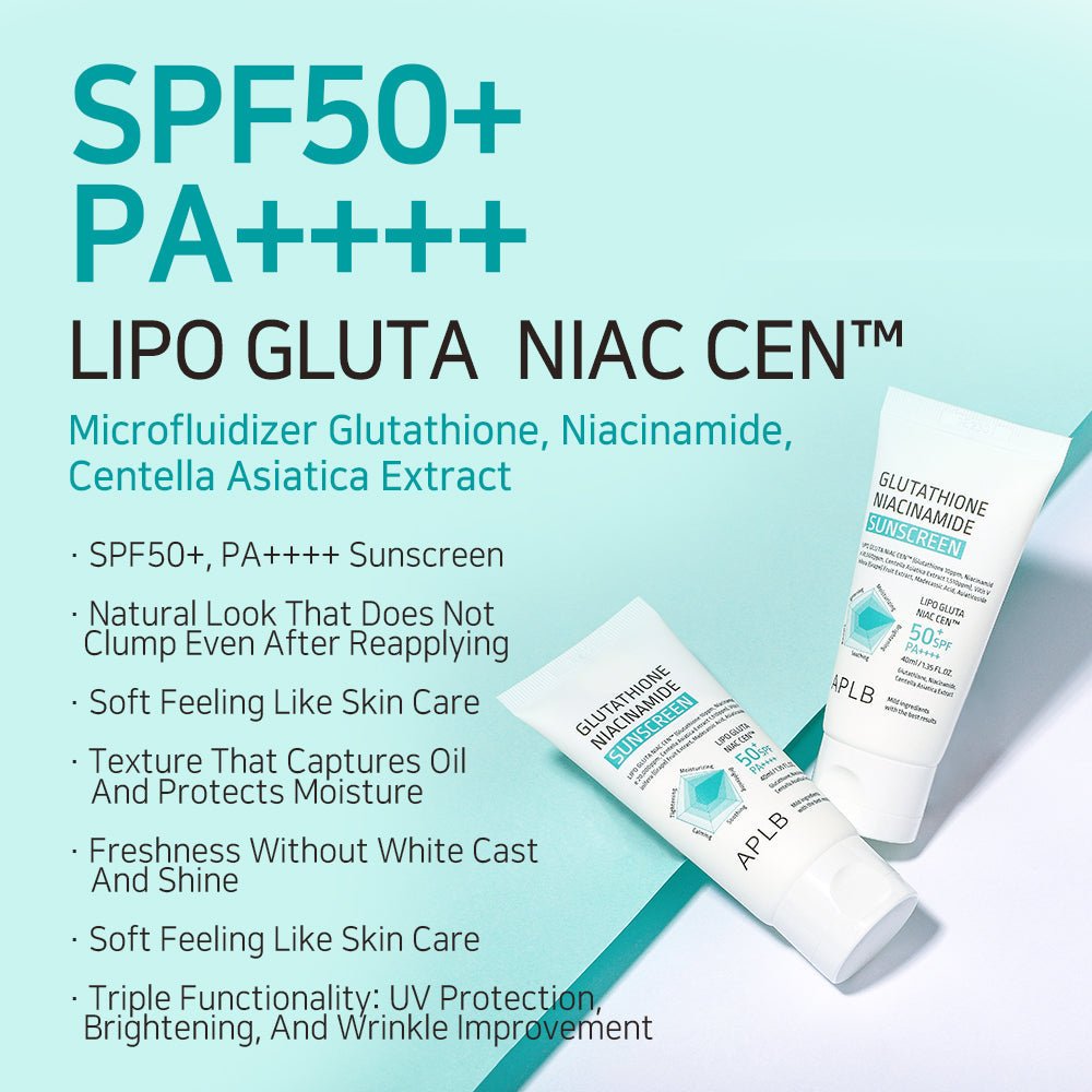 APLB Glutathione Niacinamide Sunscreen 40ml واقي الشمس APLB جلوتاثيون نياسيناميد - Princess Cosmetics Qatar