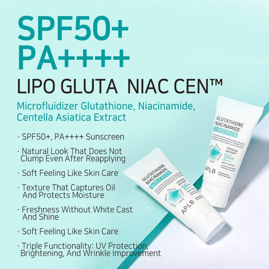 APLB Glutathione Niacinamide Sunscreen 40ml واقي الشمس APLB جلوتاثيون نياسيناميد - Princess Cosmetics Qatar