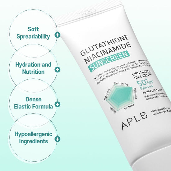 APLB Glutathione Niacinamide Sunscreen 40ml واقي الشمس APLB جلوتاثيون نياسيناميد - Princess Cosmetics Qatar