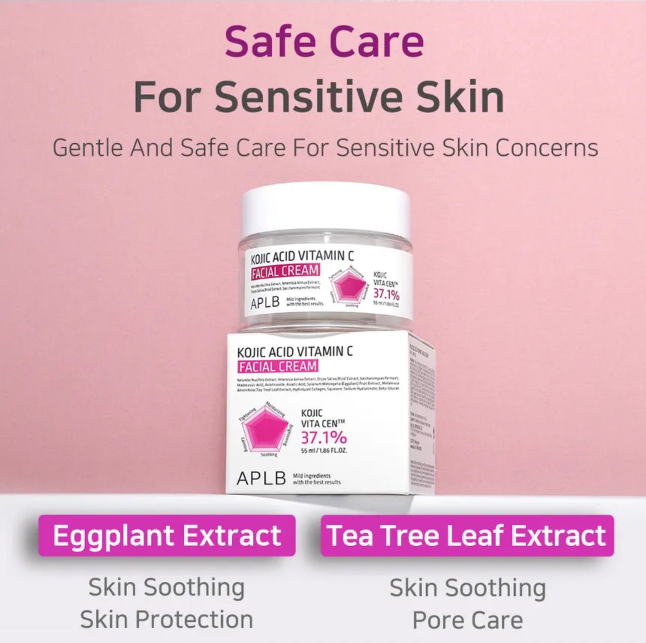 APLB Kojic Acid Vitamin C Facial Cream 55ml كريم الوجه بحمض الكوجيك وفيتامين سي من APLB - Princess Cosmetics Qatar