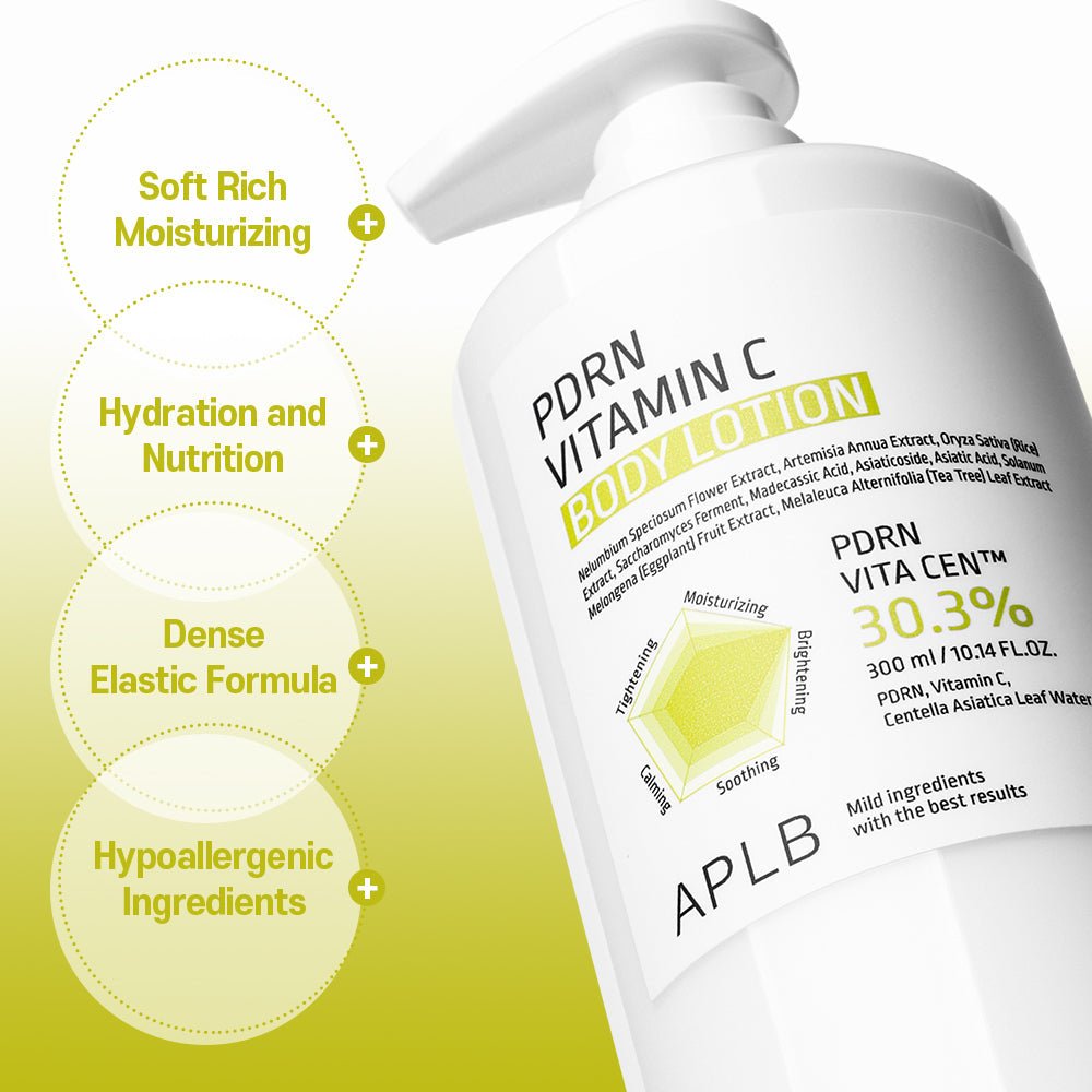 APLB PDRN Vitamin C Body Lotion 300ml لوشن الجسم بفيتامين سي من APLB PDRN - Princess Cosmetics Qatar