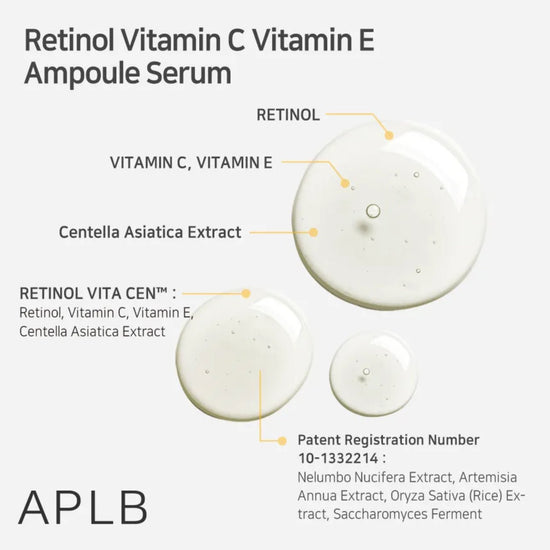 APLB Retinol Vitamin C Vitamin E Ampoule Serum 40ml مصل أمبولة فيتامين C وفيتامين E من APLB ريتينول - Princess Cosmetics Qatar