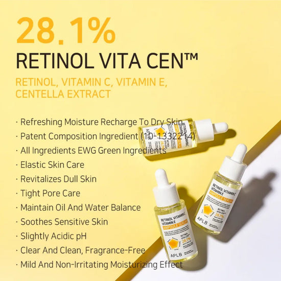 APLB Retinol Vitamin C Vitamin E Ampoule Serum 40ml مصل أمبولة فيتامين C وفيتامين E من APLB ريتينول - Princess Cosmetics Qatar