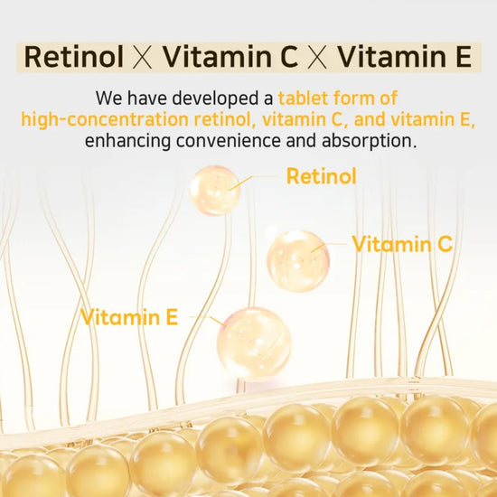 APLB Retinol Vitamin C Vitamin E Beauty Tablets (30 Tablets) APLB ريتينول فيتامين سي فيتامين ه أقراص الجمال - Princess Cosmetics Qatar