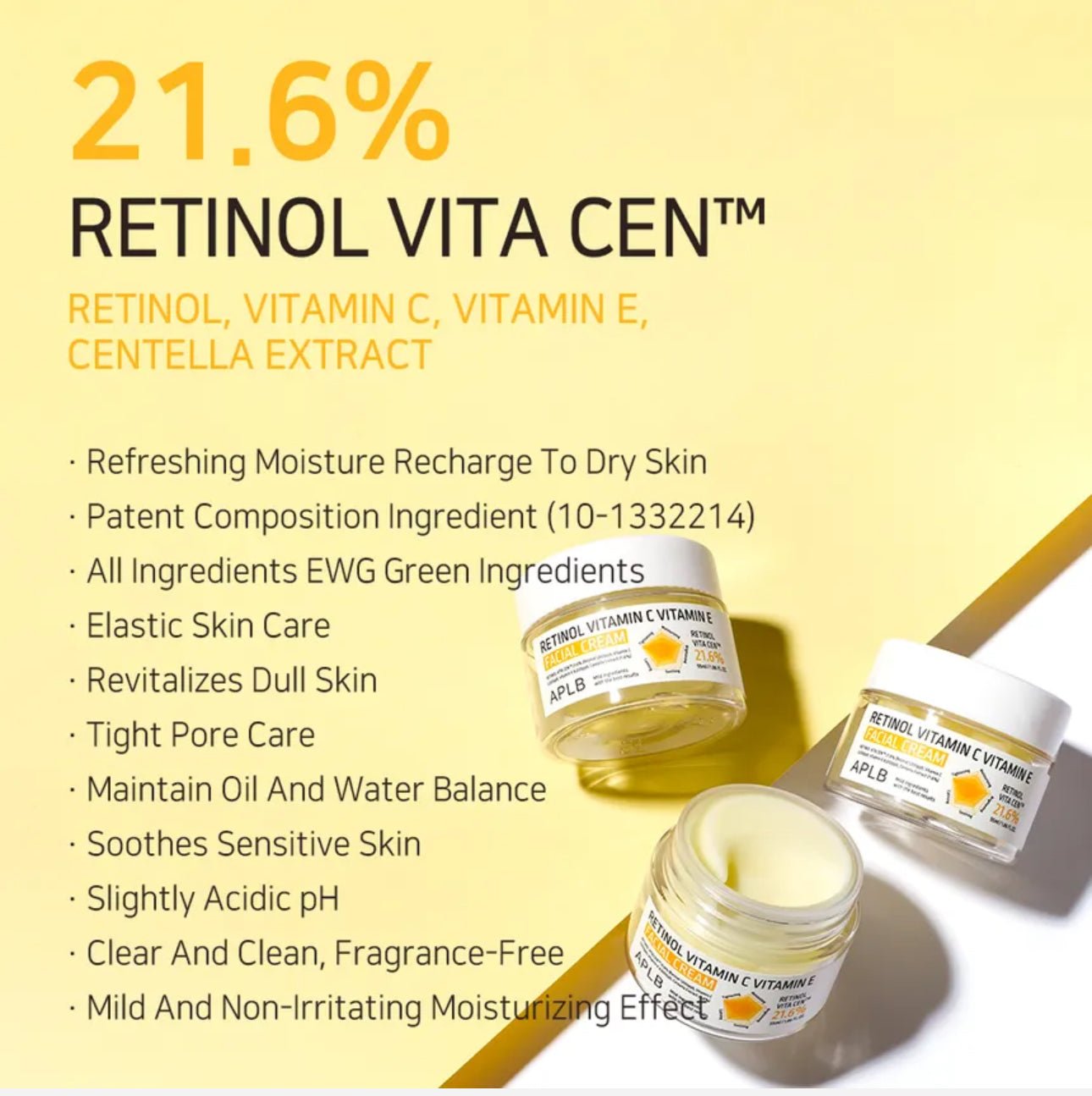 APLB Retinol Vitamin C Vitamin E Facial Cream 55ml كريم الوجه APLB ريتينول فيتامين سي فيتامين إي - Princess Cosmetics Qatar
