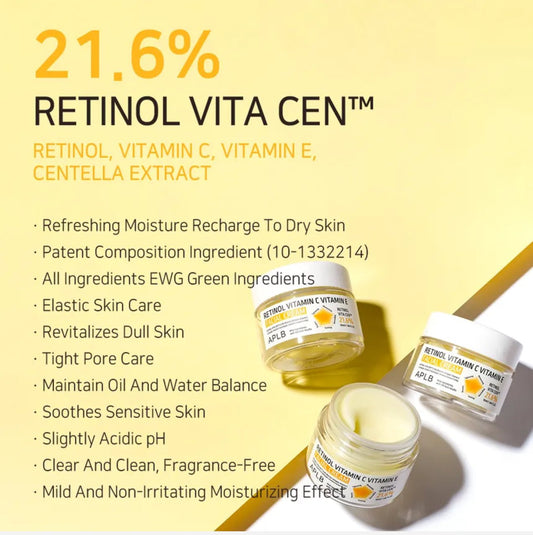 APLB Retinol Vitamin C Vitamin E Facial Cream 55ml كريم الوجه APLB ريتينول فيتامين سي فيتامين إي - Princess Cosmetics Qatar