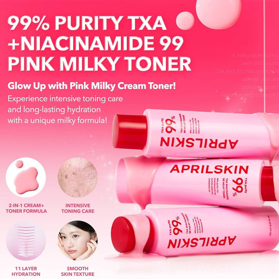April Skin TXA Niacinamide 99 Milky Toner 150ml تونر حليبي أبريل سكين TXA نياسيناميد 99 - Princess Cosmetics Qatar