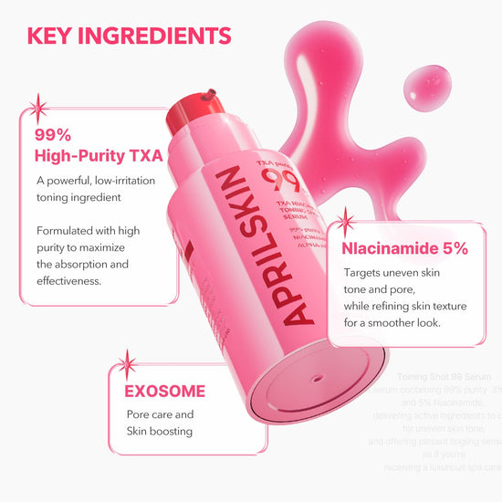 April Skin TXA Niacinamide Toning Shot 99 Serum 30ml سيروم أبريل سكين نياسيناميد TXA لقطة تونينج 99 - Princess Cosmetics Qatar