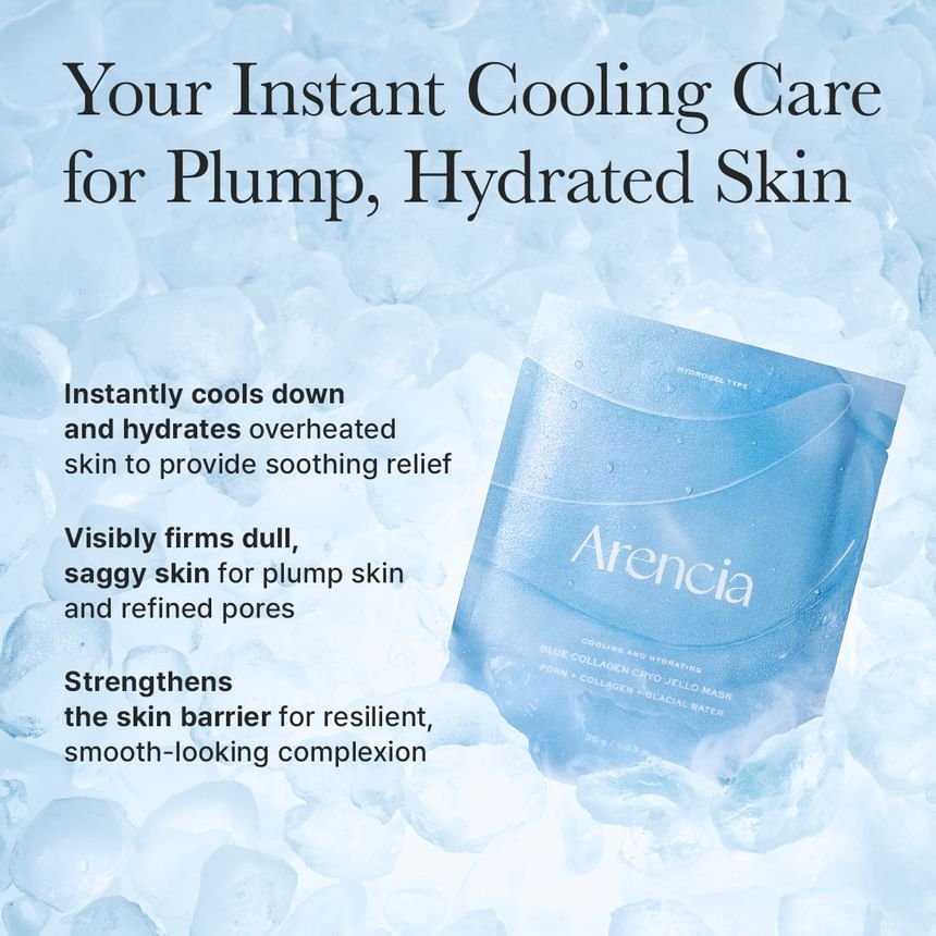 Arencia Blue Collagen Cryo Jello Mask (1 Sheet) قناع أرينسيا الأزرق بالكولاجين بتقنية التبريد الجيلاتيني - Princess Cosmetics Qatar