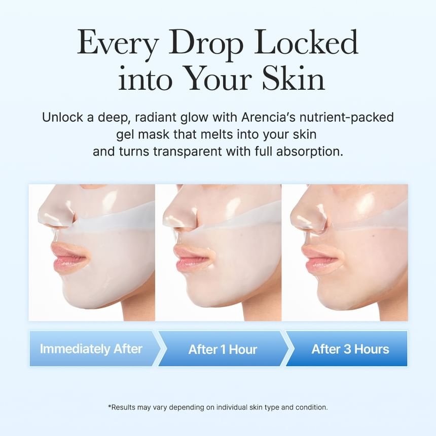 Arencia Blue Collagen Cryo Jello Mask (1 Sheet) قناع أرينسيا الأزرق بالكولاجين بتقنية التبريد الجيلاتيني - Princess Cosmetics Qatar