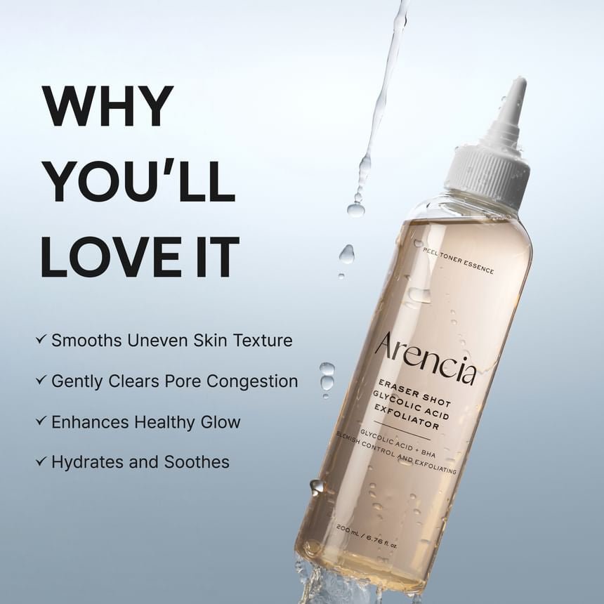 Arencia Eraser Shot Glycolic Acid Exfoliator 200ml مقشر أرينسيا إريزر شوت بحمض الجليكوليك - Princess Cosmetics Qatar