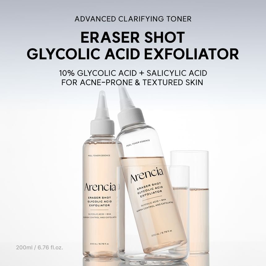 Arencia Eraser Shot Glycolic Acid Exfoliator 200ml مقشر أرينسيا إريزر شوت بحمض الجليكوليك - Princess Cosmetics Qatar